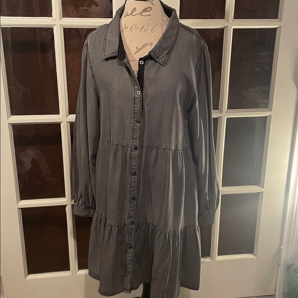 Serra Charcoal Long Sleeve Dress